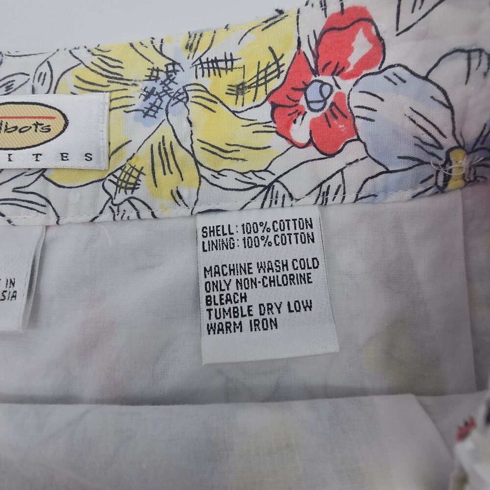Talbots Petites Swiss Cotton Pleated Skirt Women's 8 Floral Print Dragonflies - Picture 5 of 6